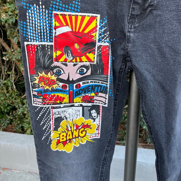 Spark Men’s Comic Black Jeans  38 x 32 - Picture 4 of 9